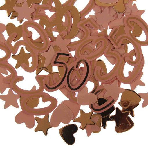 Picture of 50TH BIRTHDAY ROSE GOLD CONFETTI